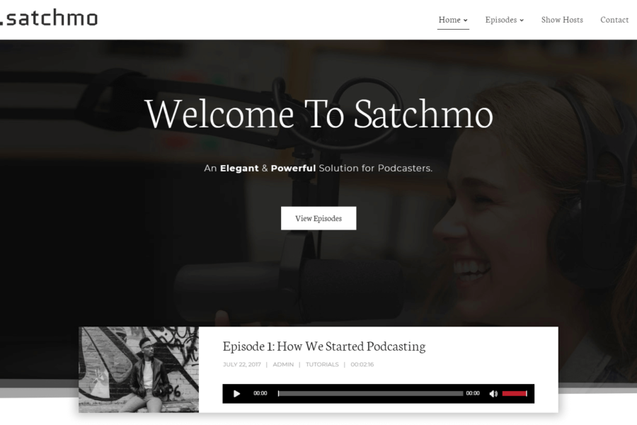 An example of a podcast website.