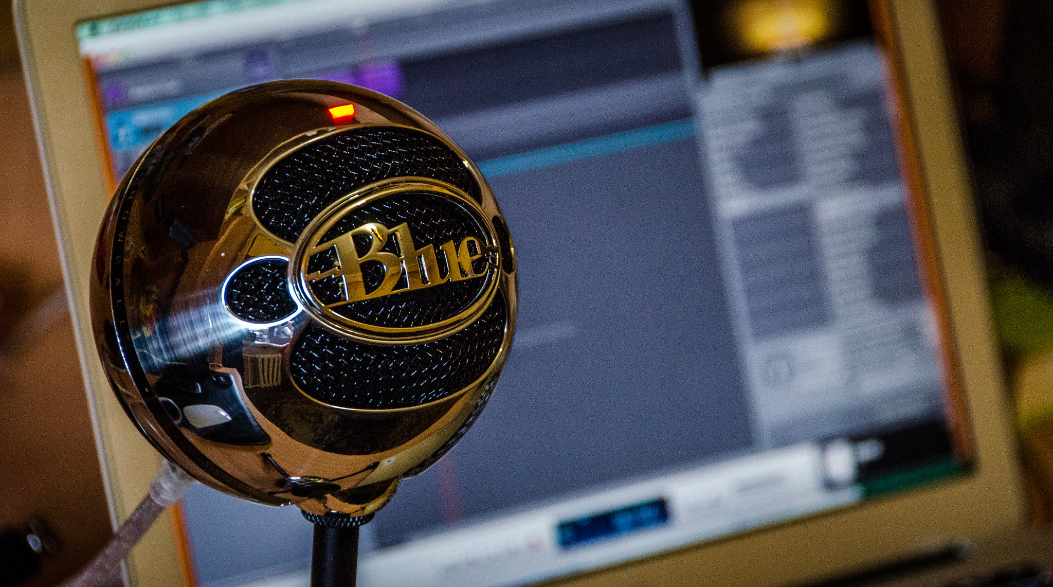 The Blue Snowball microphone.