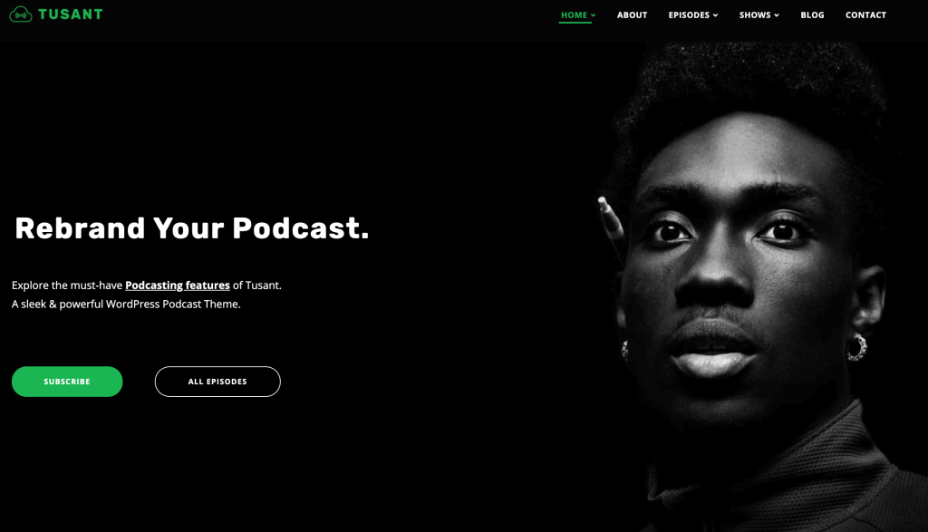 The Tusant WordPress theme for podcasters.