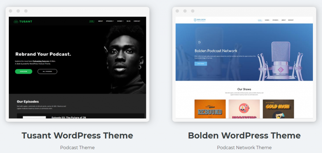 Examples of podcast themes
