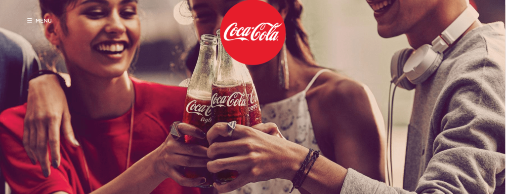 Coca-Cola uses the color red as part of its branding. 